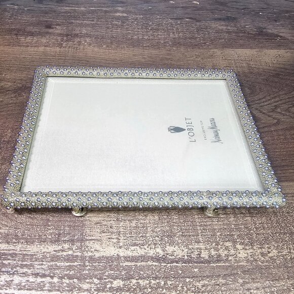 L’Objet for Neiman Marcus Gold Plated Rectangular Pave Picture Frame 5”x7” - Picture 3 of 11